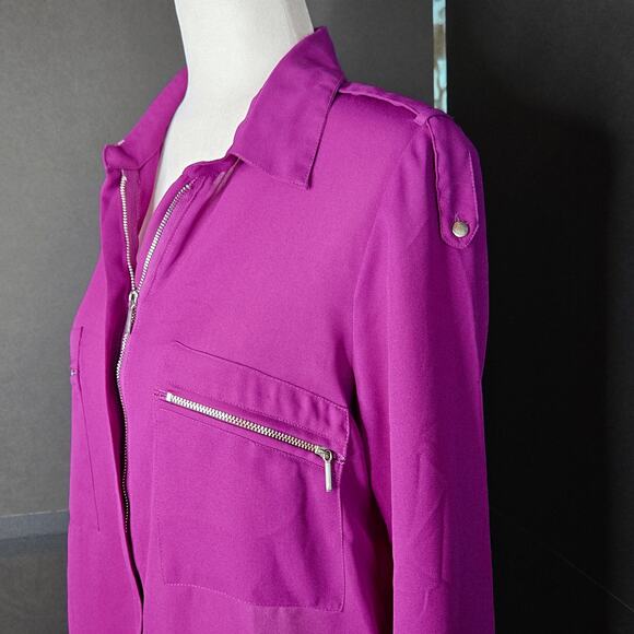 Kut from the Kloth full zip front blouse Medium purple - Picture 4 of 16
